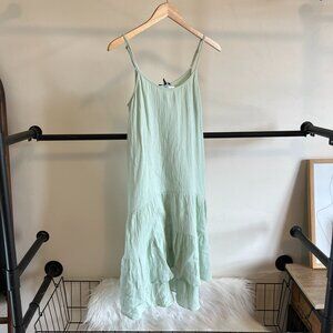 NWT Anthropologie DREW Seafoam Cotton Spaghetti Strap Midi Tiered Dress XS